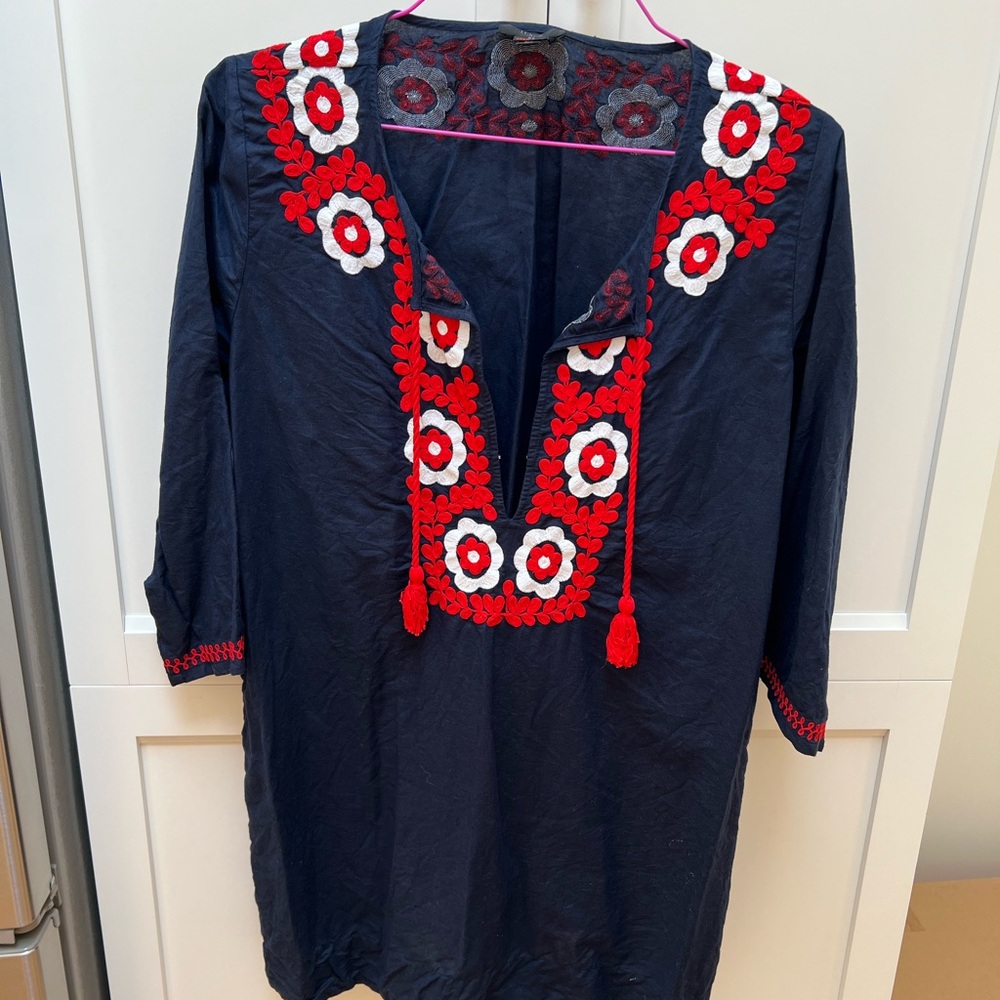 J. Crew Embroidered Tunic/ Beach Coverup Size XL